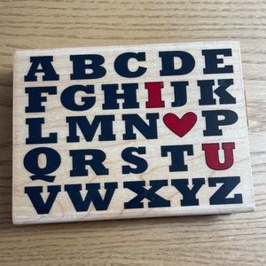 Hobby Lobby ABC I Love You Large Rubber Stamp Craft Paper Art Valentines Cards